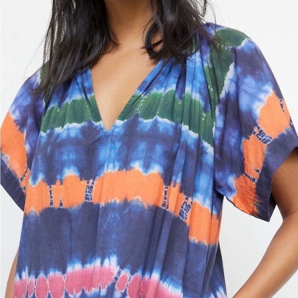 Anthropologie Velvet By Graham & Spencer Striped Tie Dye Mini Dress Size Small - Picture 4 of 11